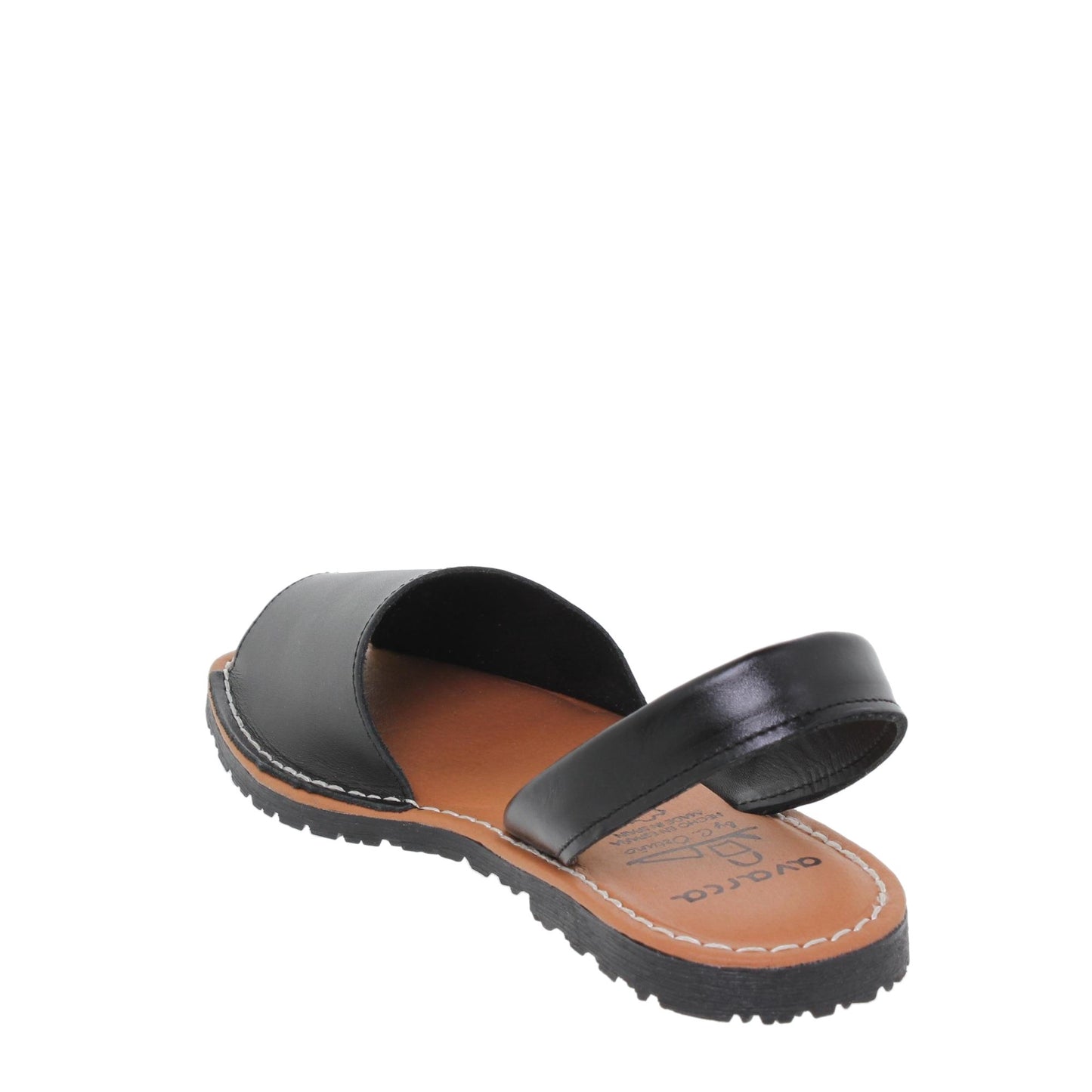 Abarcas Sandalia Menorquinas Mujer piel Negro Cleo