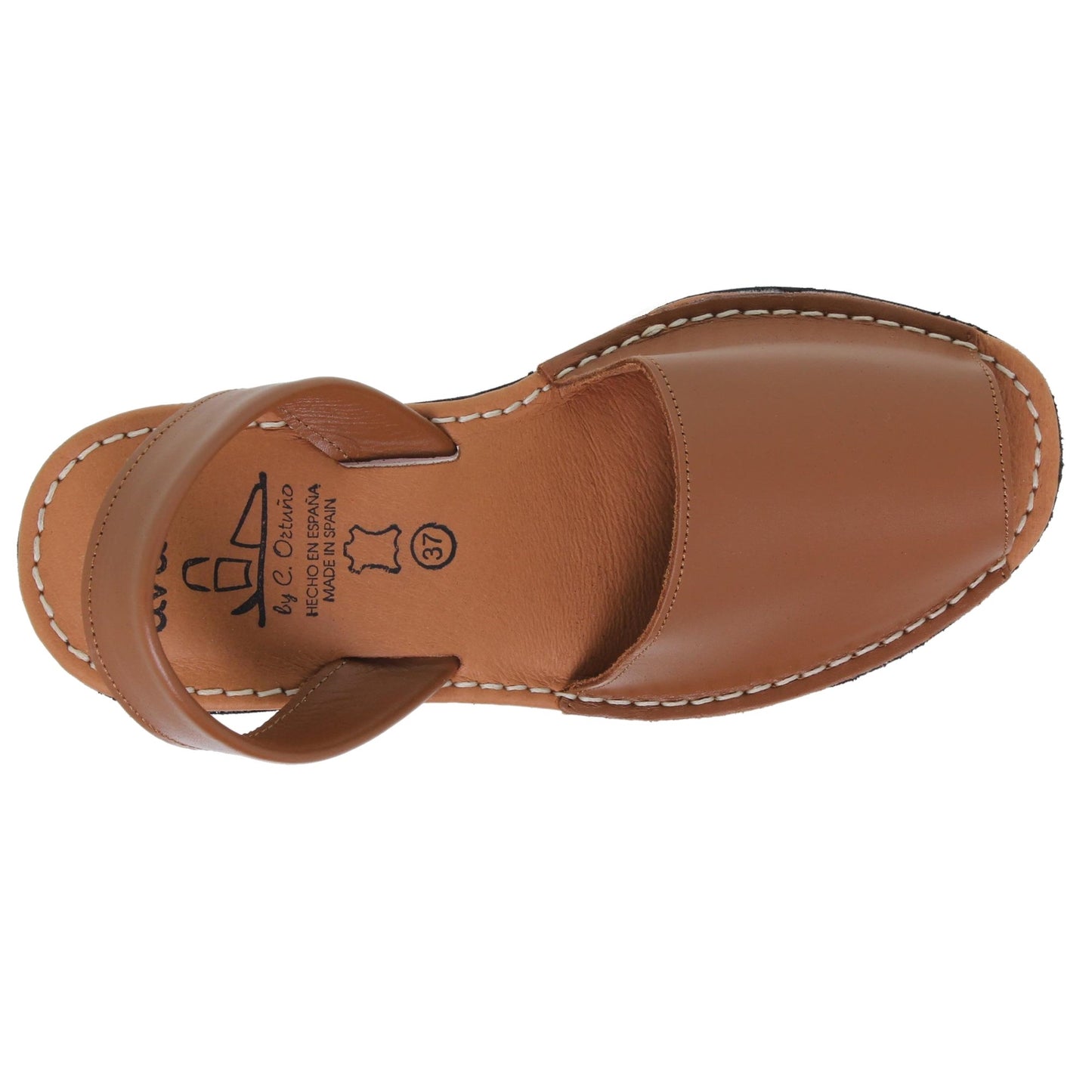 Abarcas menorquinas cuña mujer piel cuero Aida