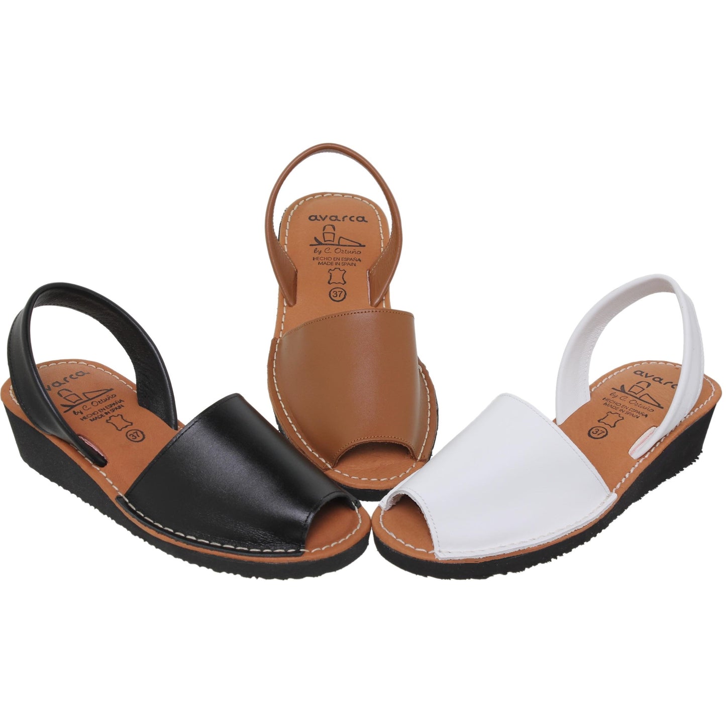 Abarcas menorquinas cuña mujer piel cuero Aida