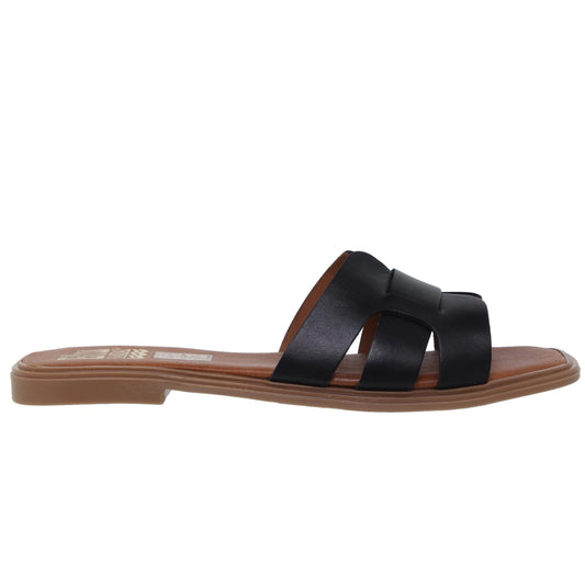 Sandalia Plana Mujer Abril Negro