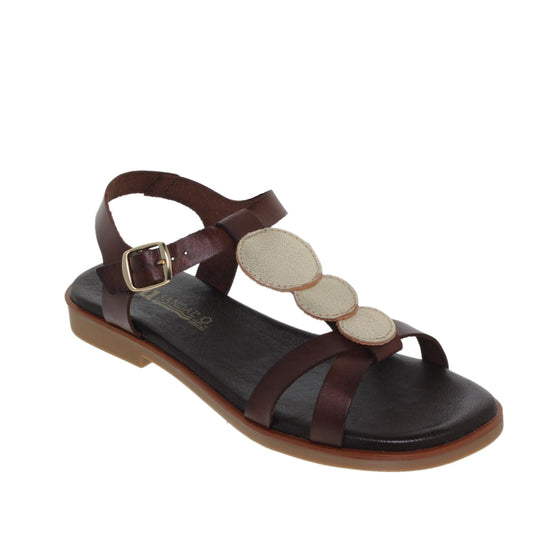 Sandalias planas mujer piel Marrón Alma