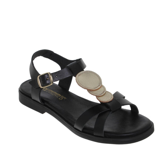 Sandalias planas mujer piel Negro Alma