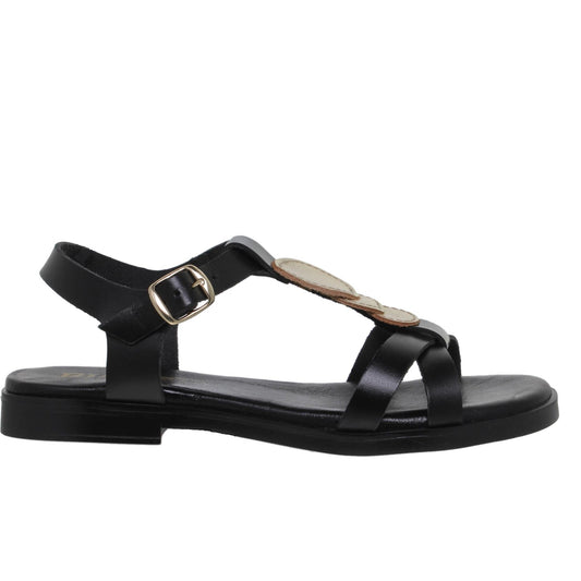 Sandalias planas mujer piel Negro Alma