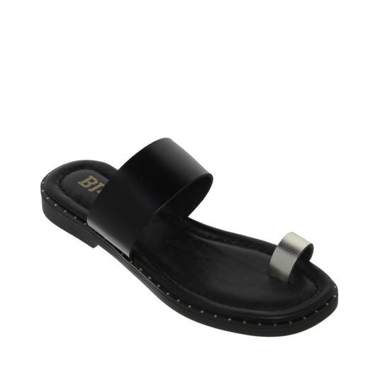 Sandalias planas mujer piel Negro Eugenia