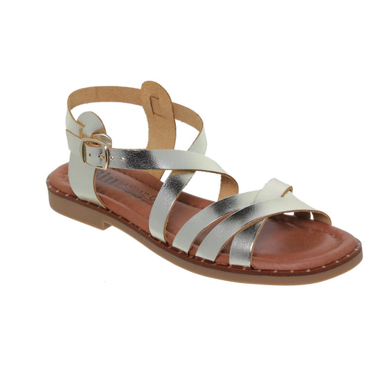 Sandalia Plana Mujer Candela Platino