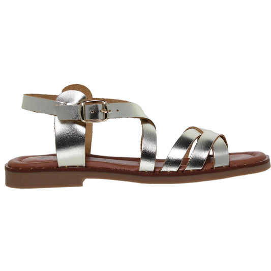 Sandalia Plana Mujer Candela Platino