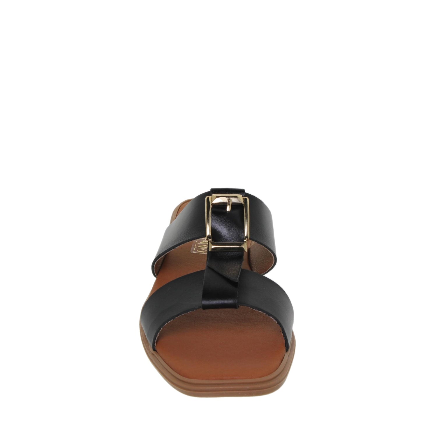Sandalias planas mujer piel Negro Uma