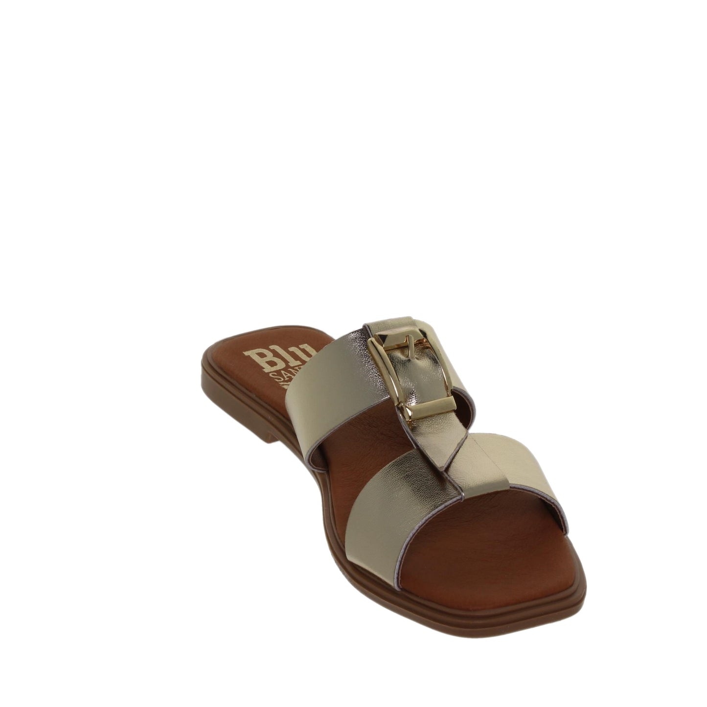 Sandalias planas mujer piel Oro Uma