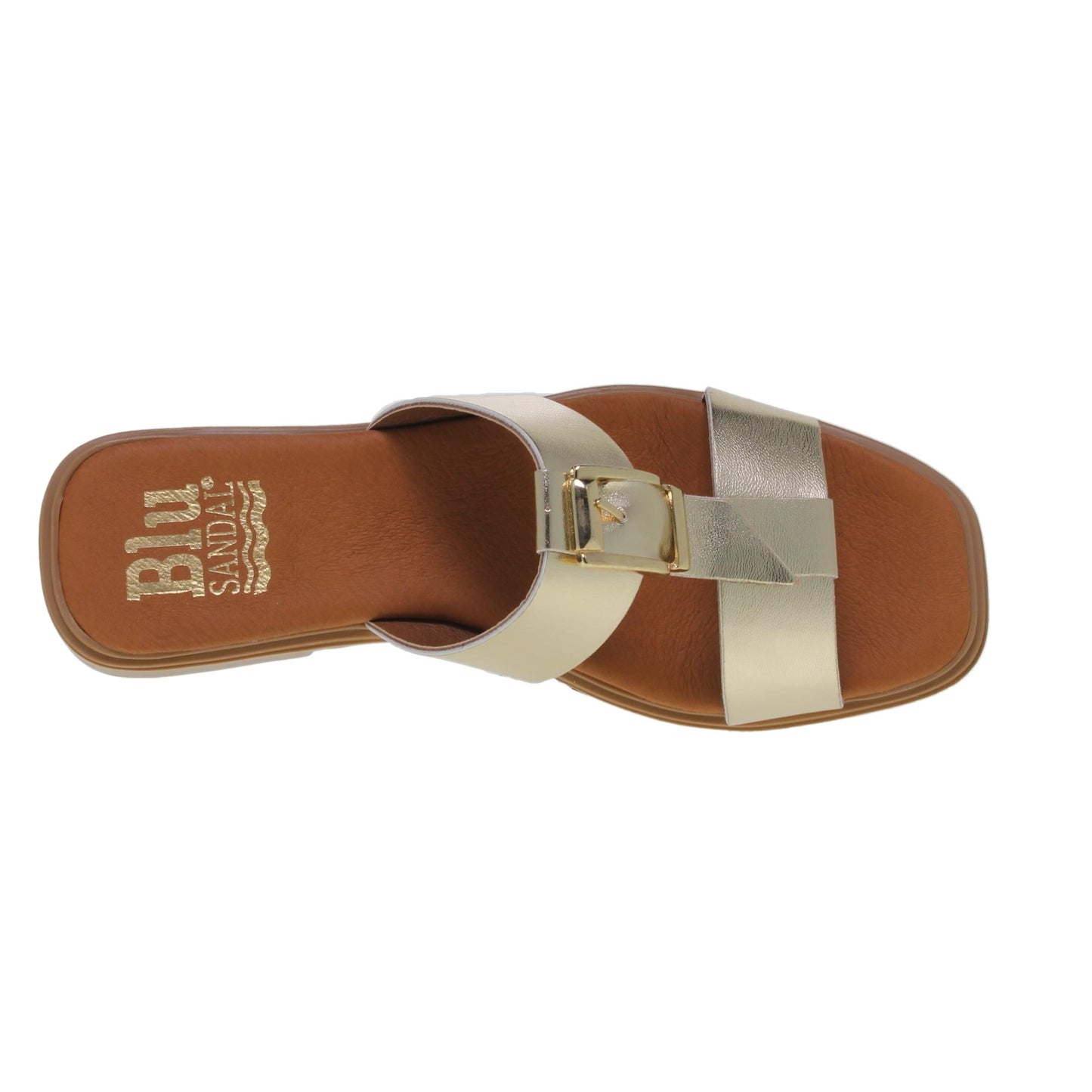 Sandalias planas mujer piel Oro Uma
