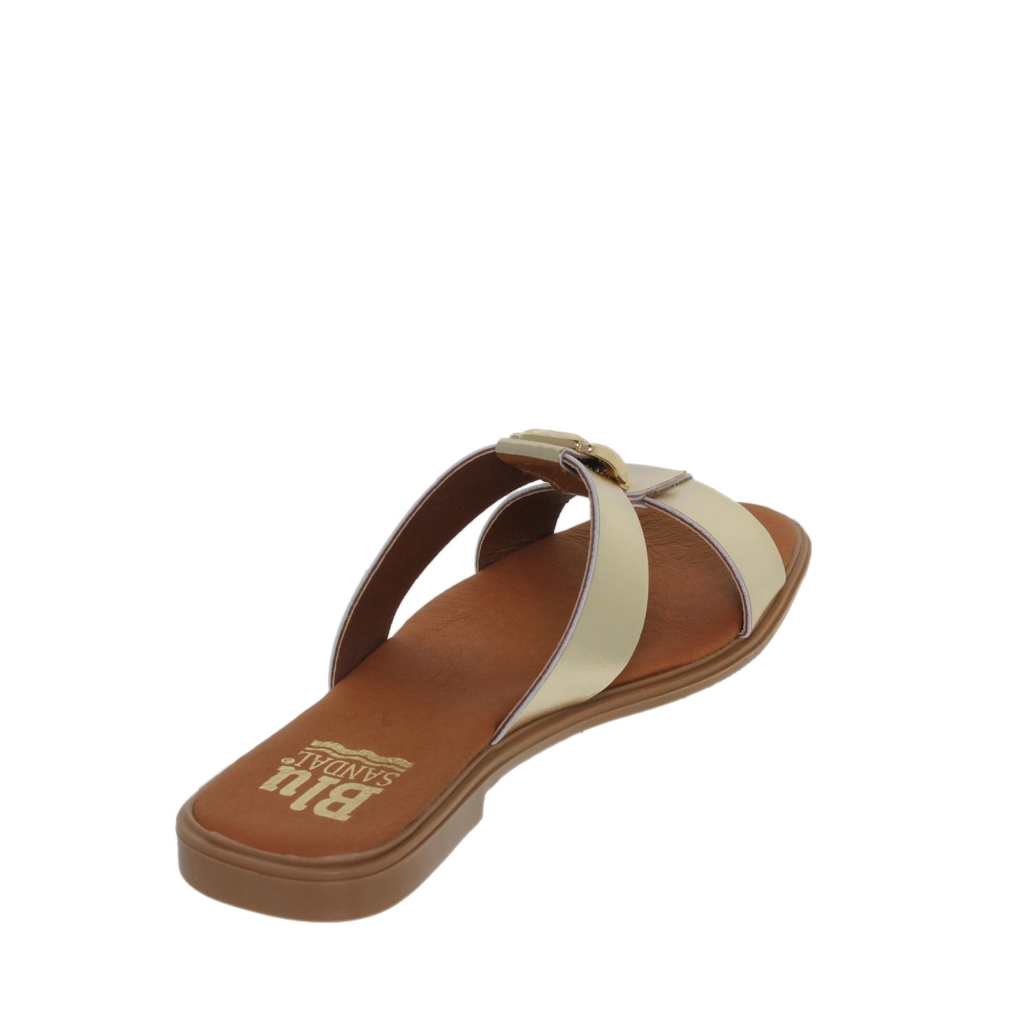 Sandalias planas mujer piel Oro Uma