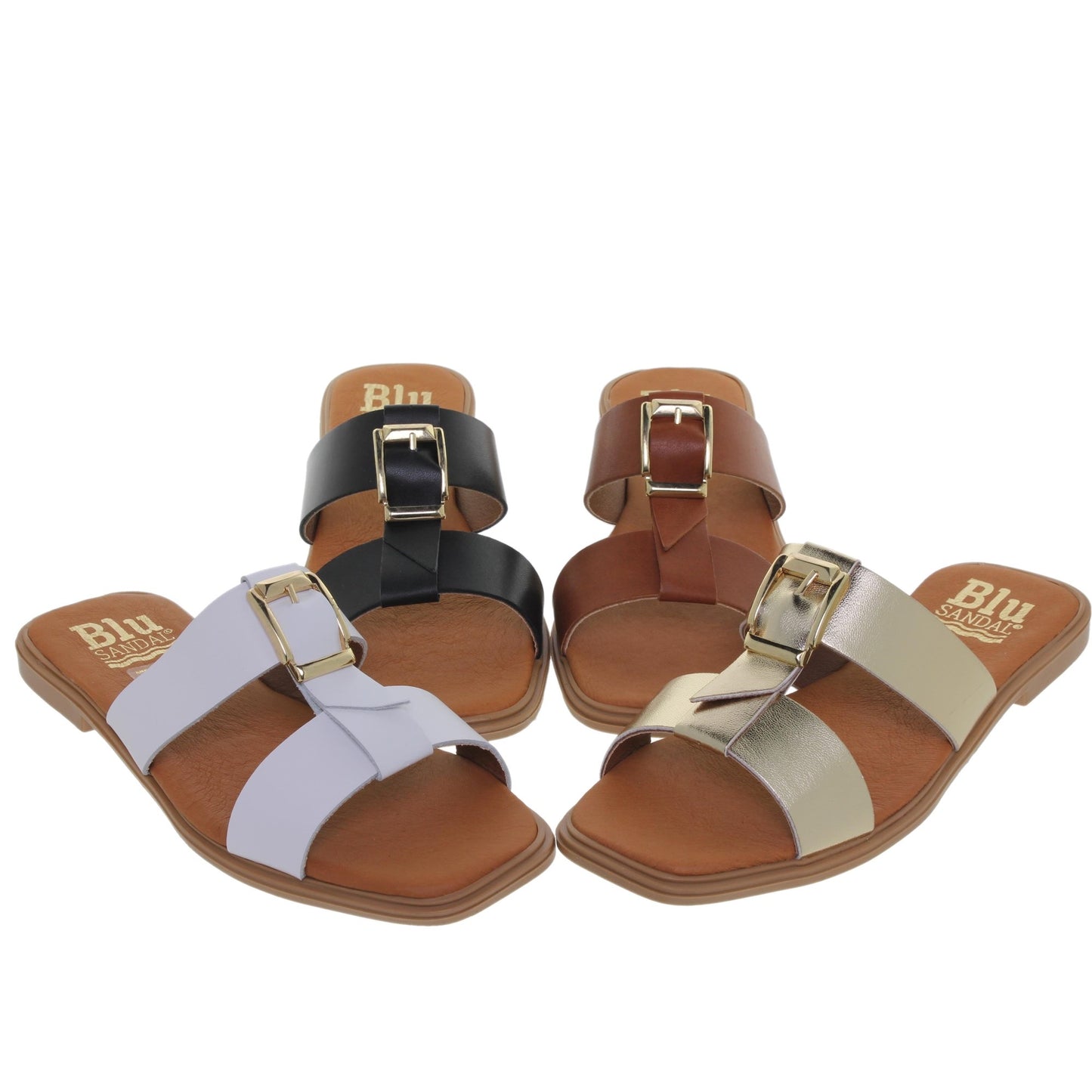 Sandalias planas mujer piel Blanco Uma
