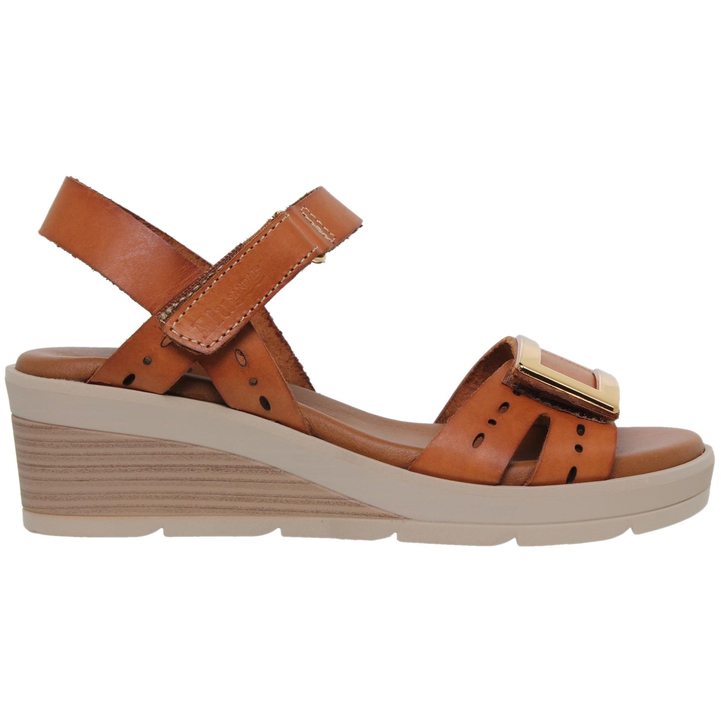 Sandalia Cuña Mujer piel Cuero Sabela