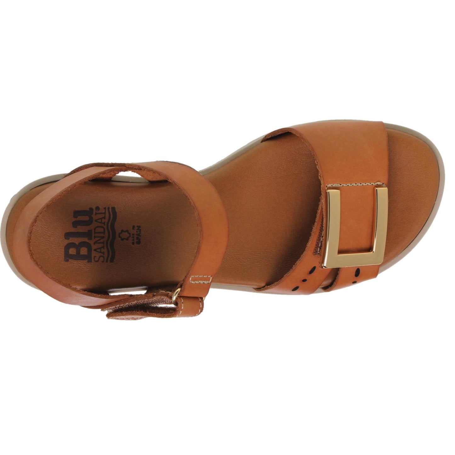 Sandalia Cuña Mujer piel Cuero Sabela