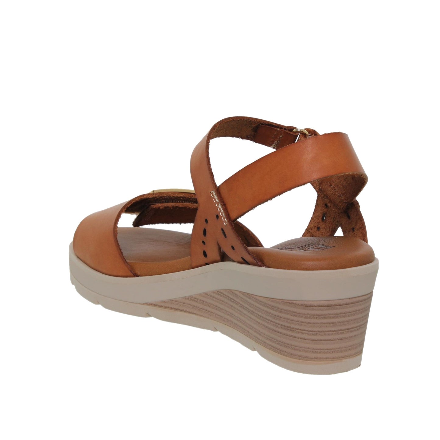 Sandalia Cuña Mujer piel Cuero Sabela