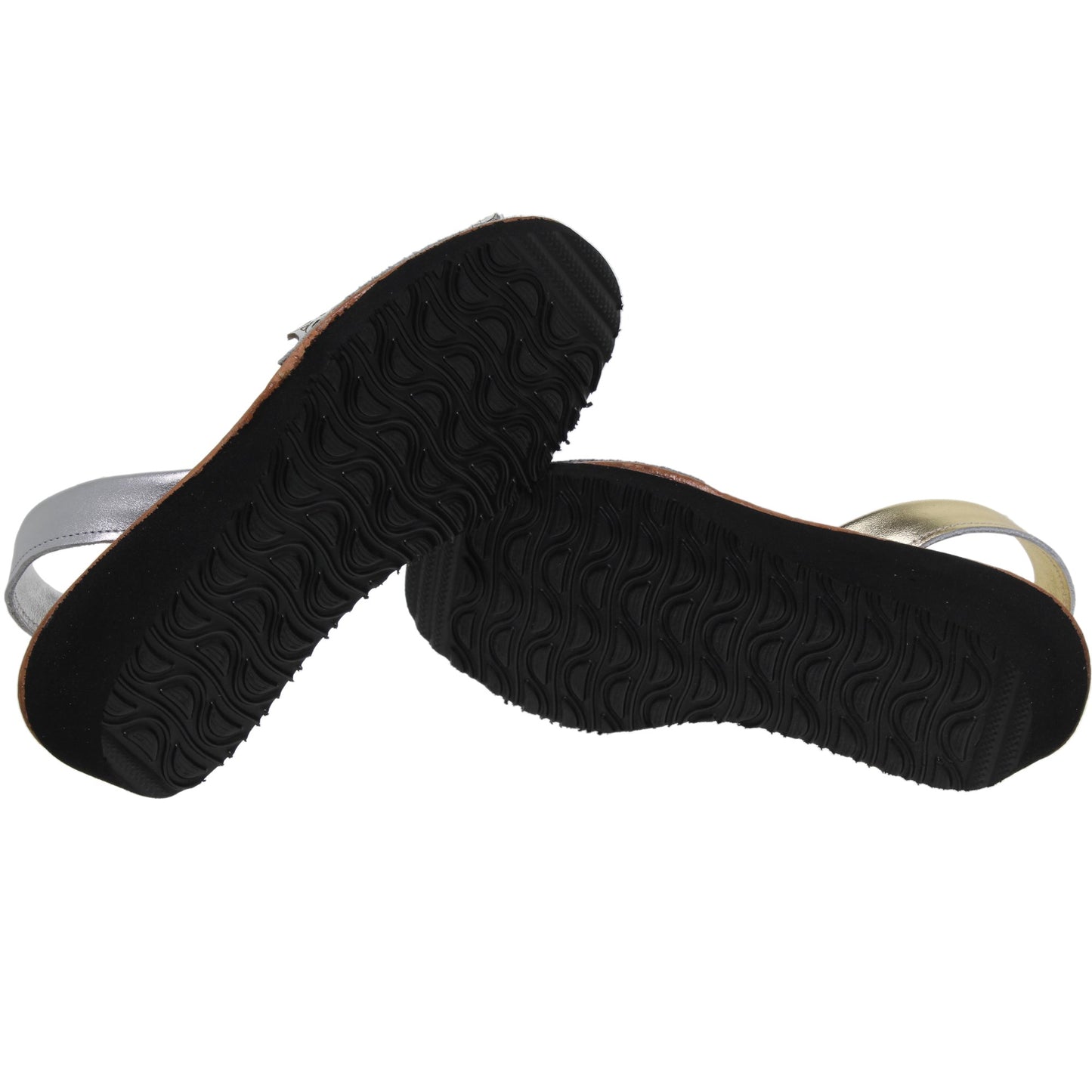 Abarcas menorquinas cuña mujer piel plata Ana