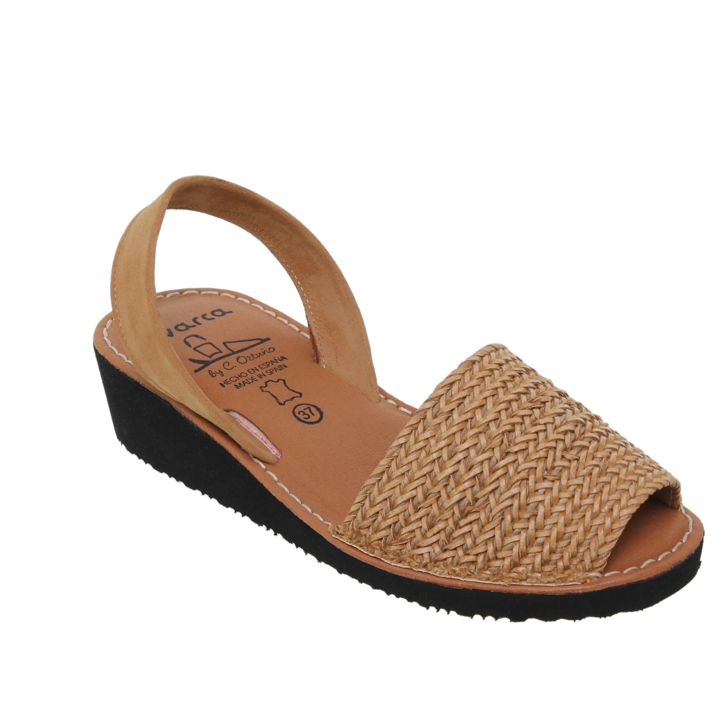 Abarcas menorquinas cuña mujer piel cuero Rebeca