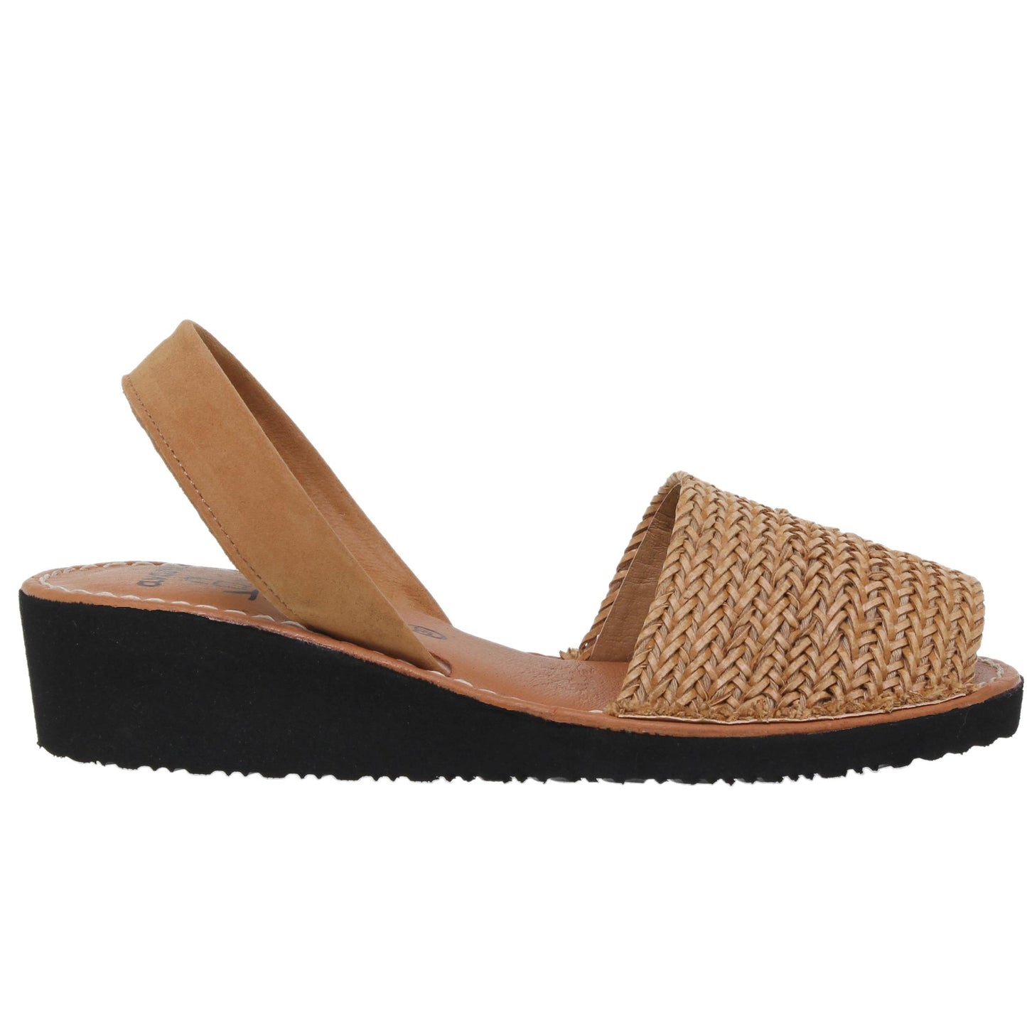 Abarcas menorquinas cuña mujer piel cuero Rebeca