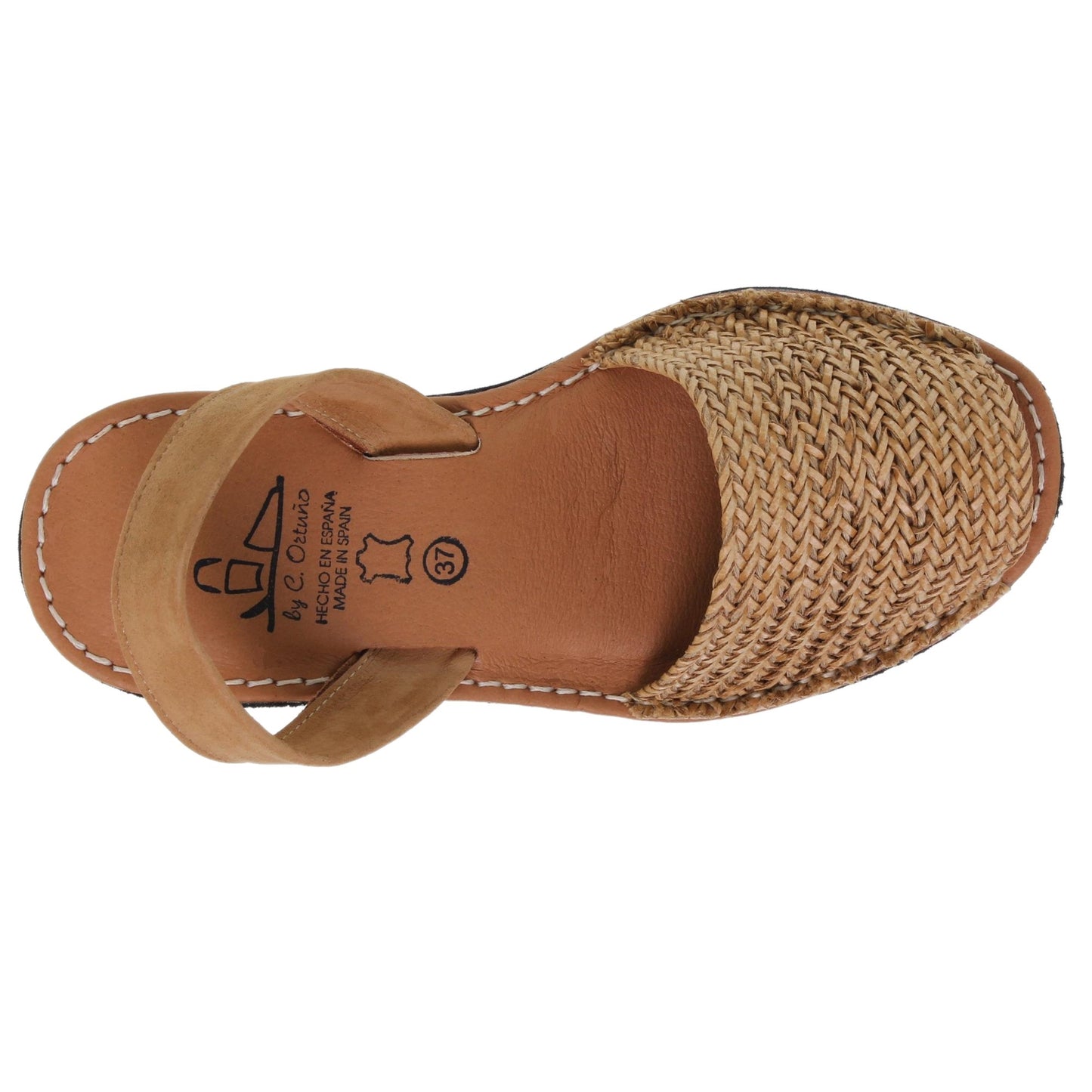 Abarcas menorquinas cuña mujer piel cuero Rebeca