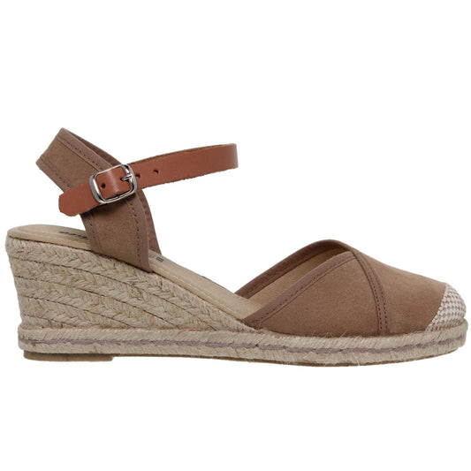 Sandalia Cuña Alpargata Mujer Triana Beig