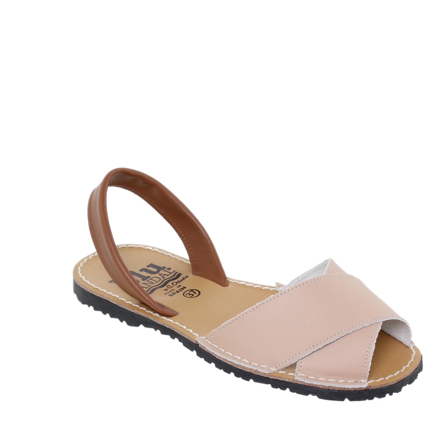 Abarcas Sandalia Menorquinas Mujer piel beige Mayo