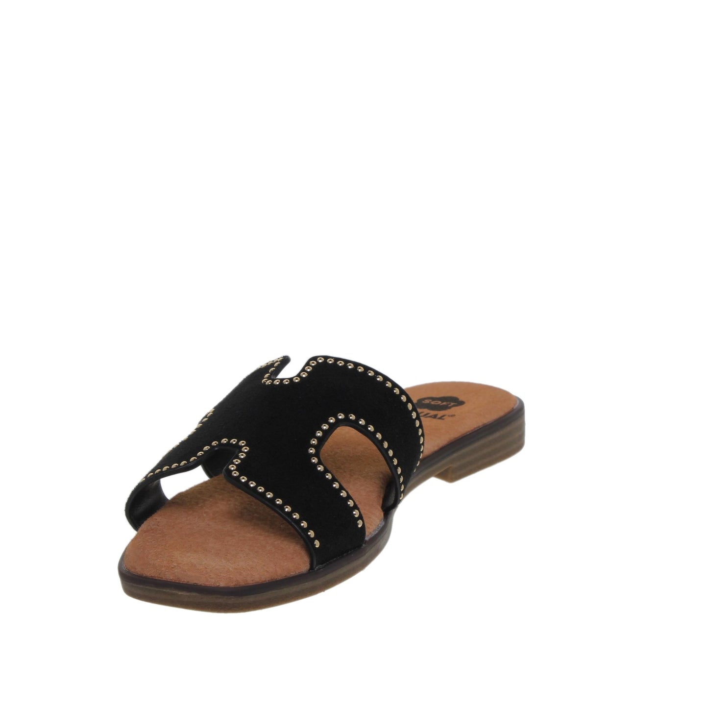 Sandalias planas mujer piel Negro Venus