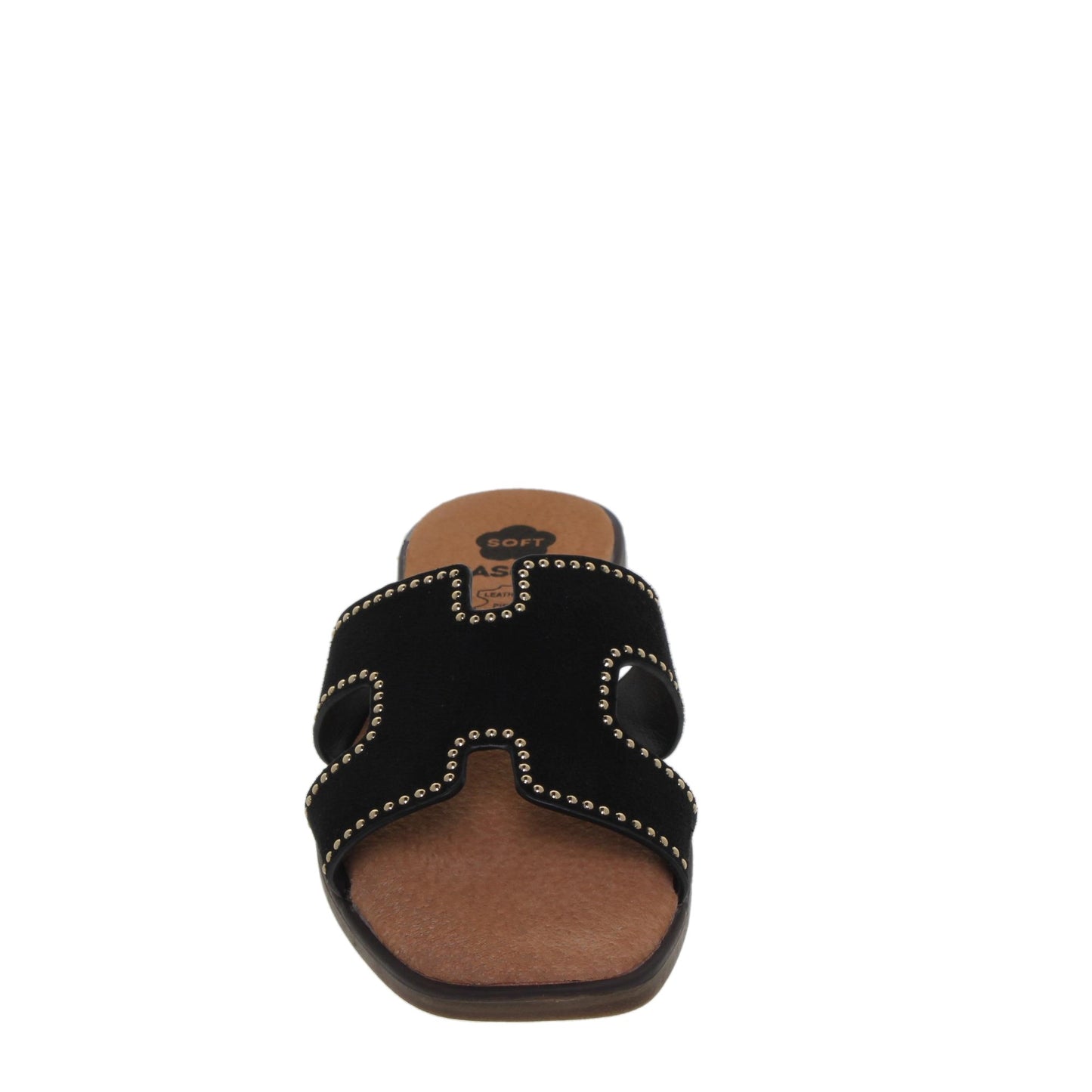 Sandalias planas mujer piel Negro Venus