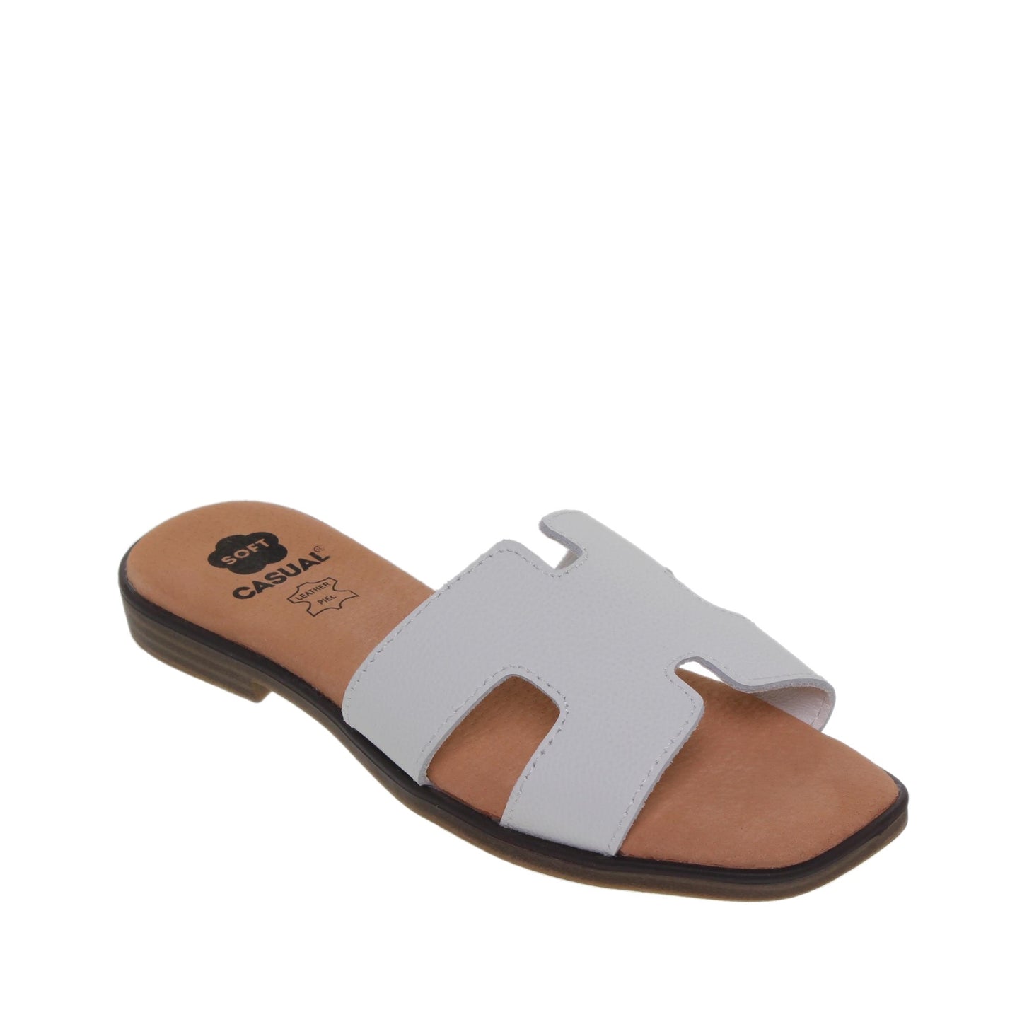 Sandalias planas mujer piel Blanco Johana