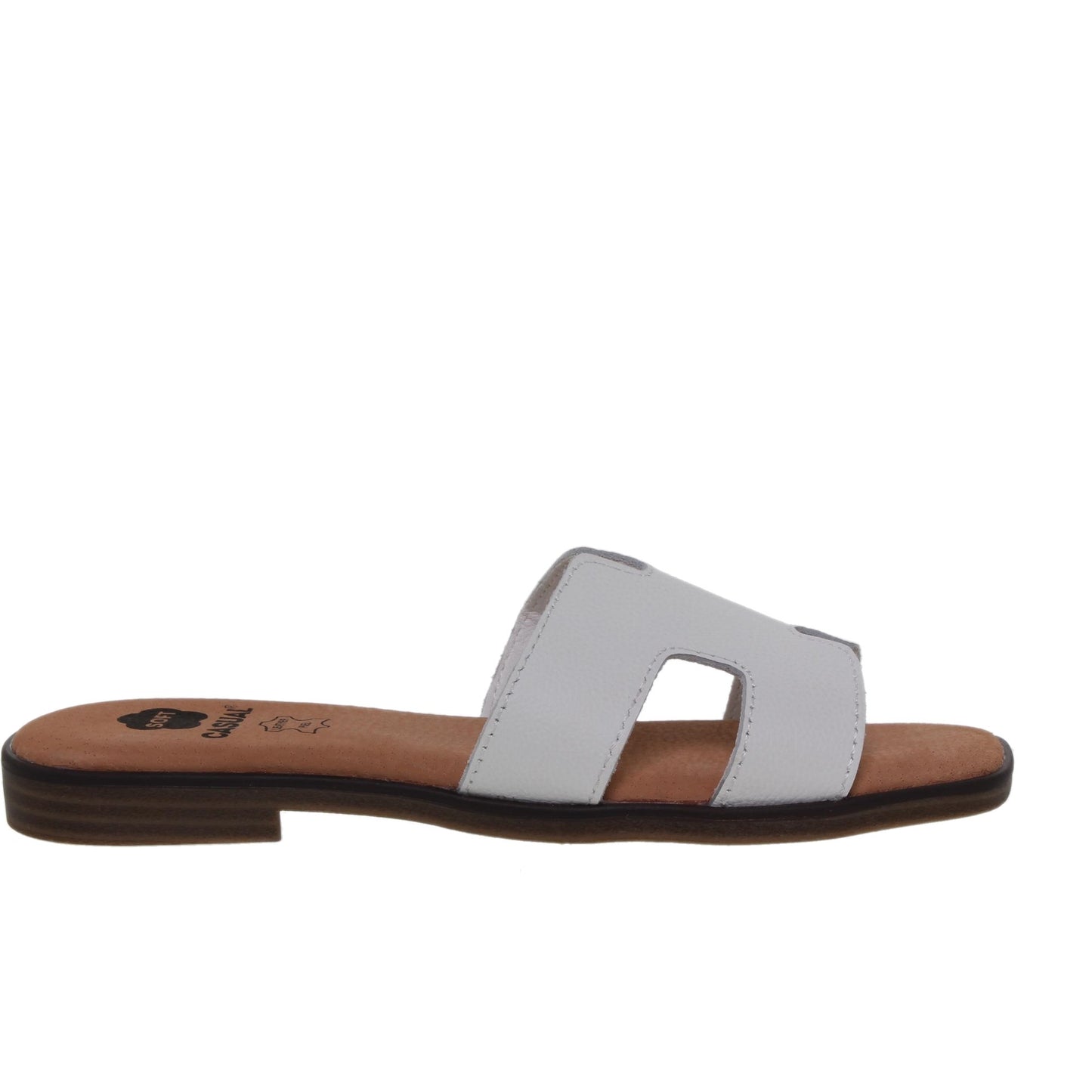 Sandalias planas mujer piel Blanco Johana