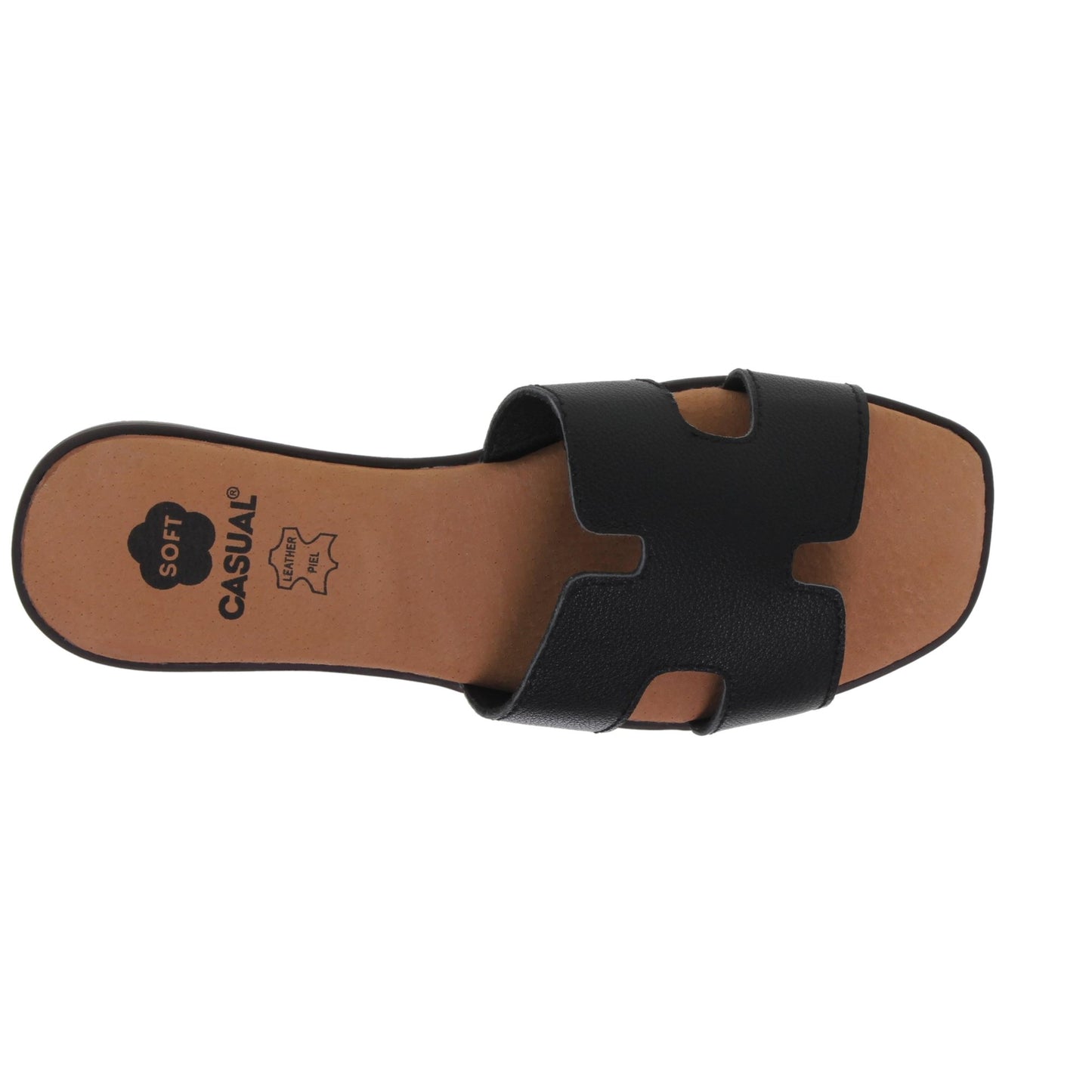 Sandalias planas mujer piel Negro Johana