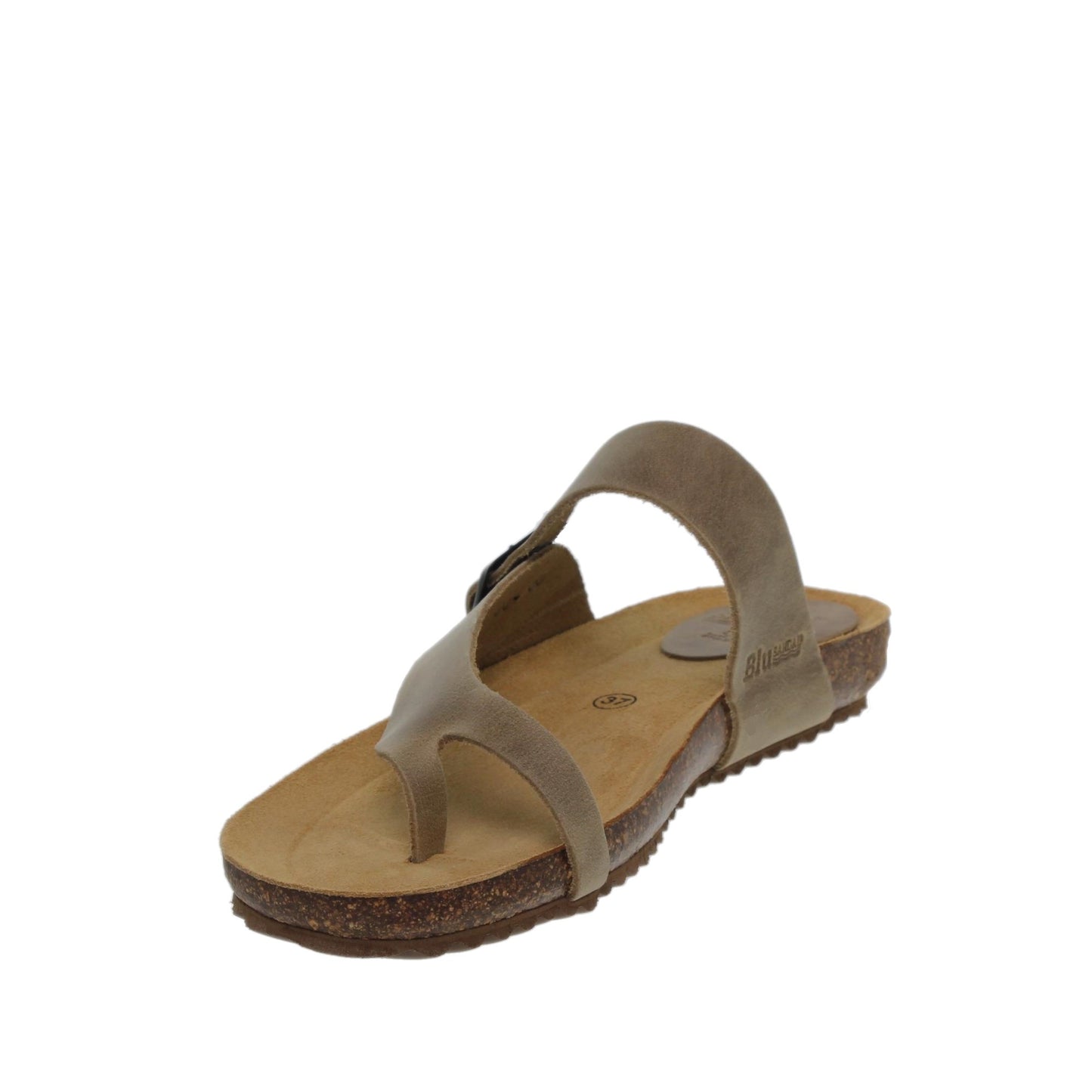 Sandalia plana mujer piel Kaki Venturina