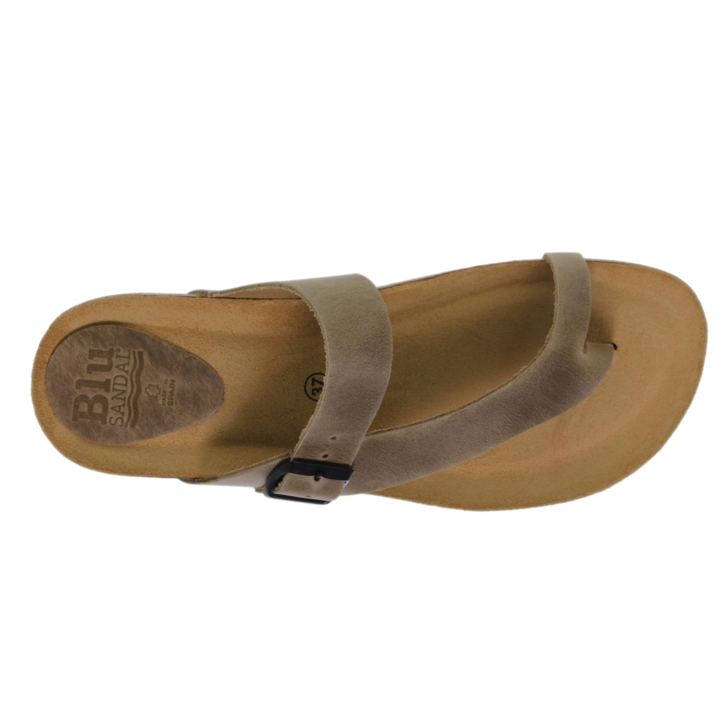 Sandalia plana mujer piel Kaki Venturina