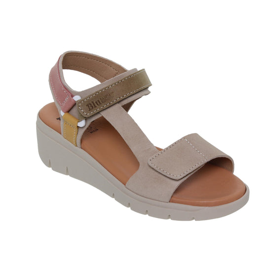 Sandalia Cuña Mujer piel Beig Judit