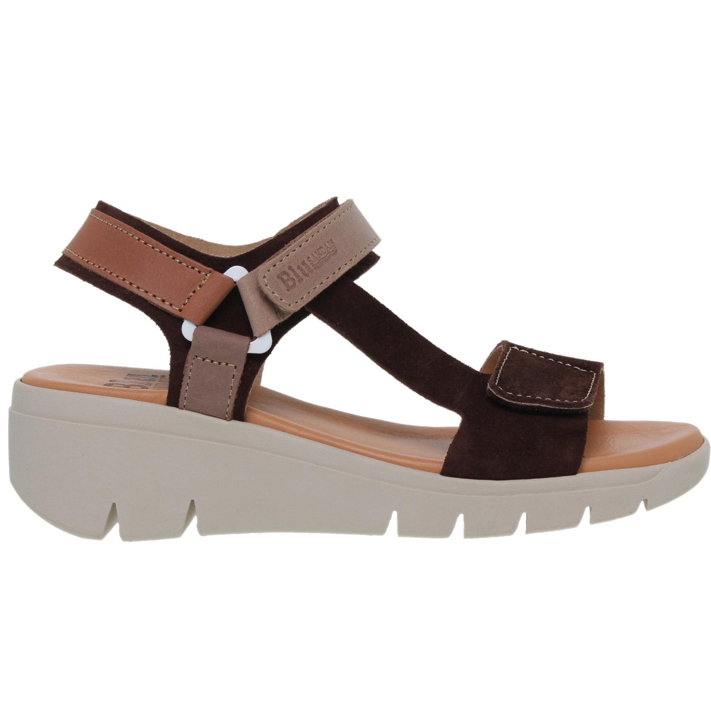 Sandalia Cuña Mujer piel Marrón Judit