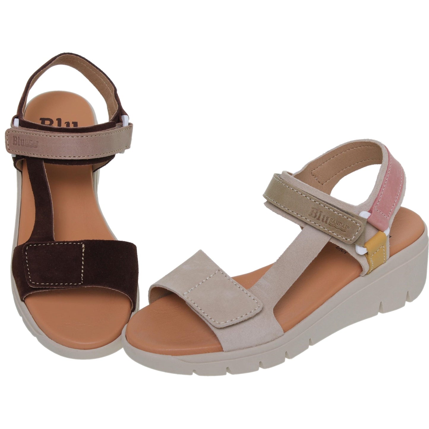 Sandalia Cuña Mujer piel Marrón Judit