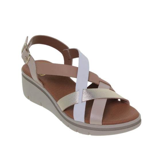 Sandalia Cuña Mujer piel Multicolor Lorena