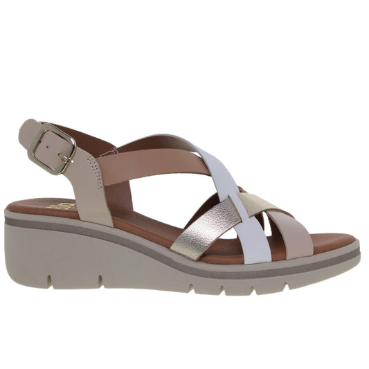Sandalia Cuña Mujer piel Multicolor Lorena