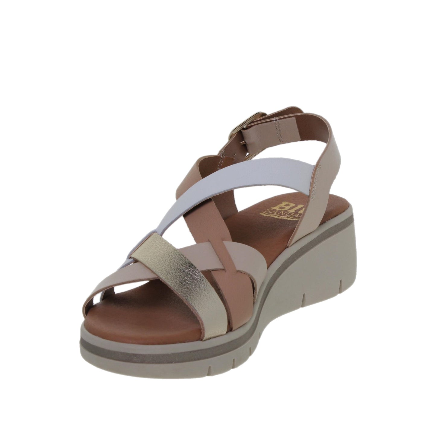 Sandalia Cuña Mujer piel Multicolor Lorena