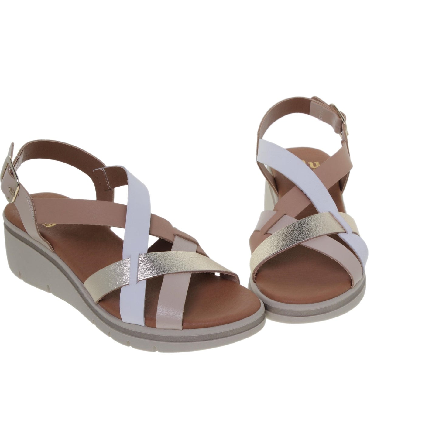 Sandalia Cuña Mujer piel Multicolor Lorena