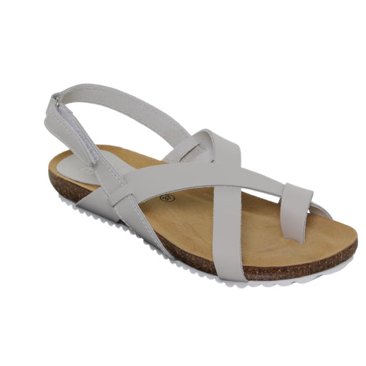 Sandalia plana mujer piel Blanco Amatista