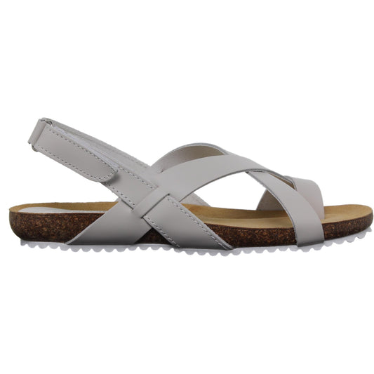 Sandalia plana mujer piel Blanco Amatista