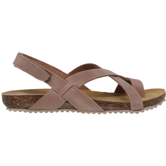 Sandalia plana mujer piel Taupe Amatista