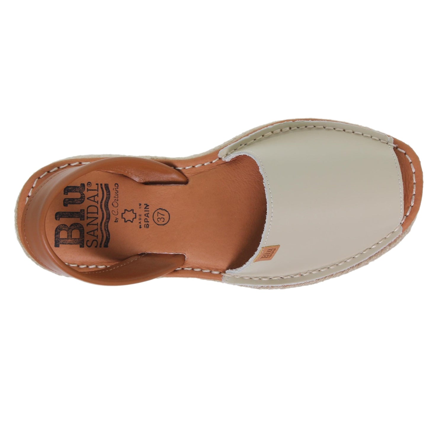 Abarcas Sandalia menorquinas mujer piel Beig Ainara