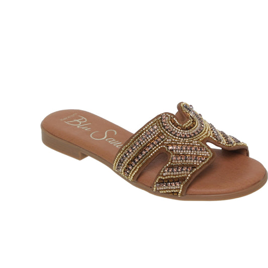 Sandalias planas mujer piel cuero Yanira