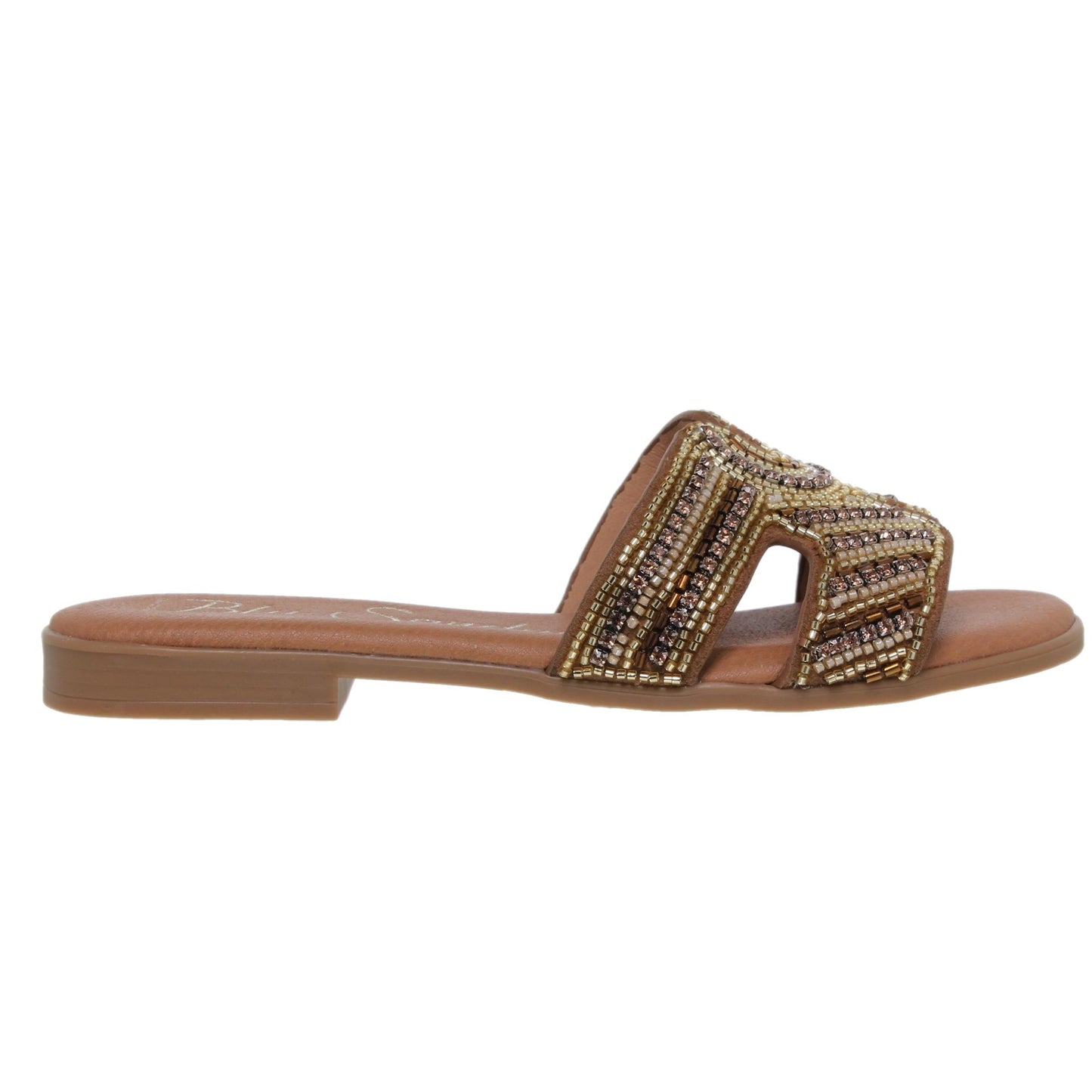 Sandalias planas mujer piel cuero Yanira
