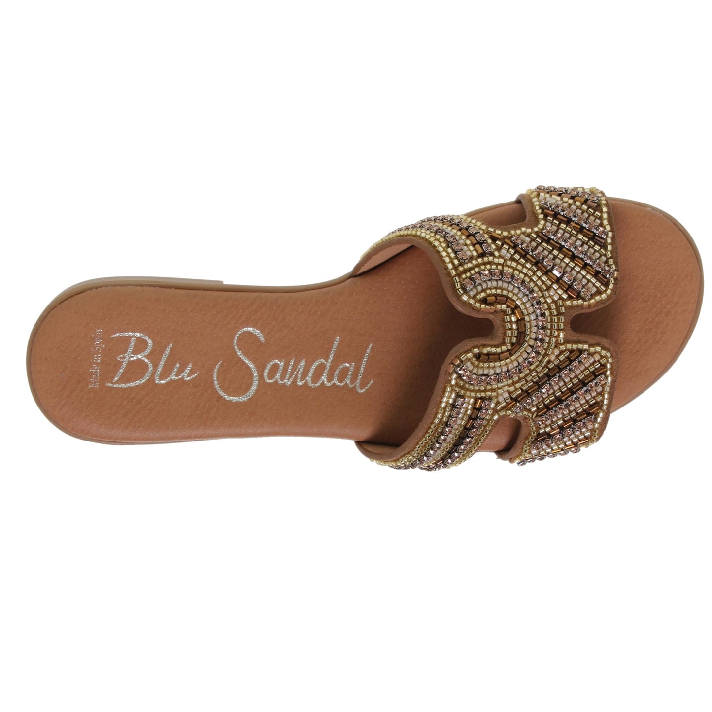 Sandalias planas mujer piel cuero Yanira