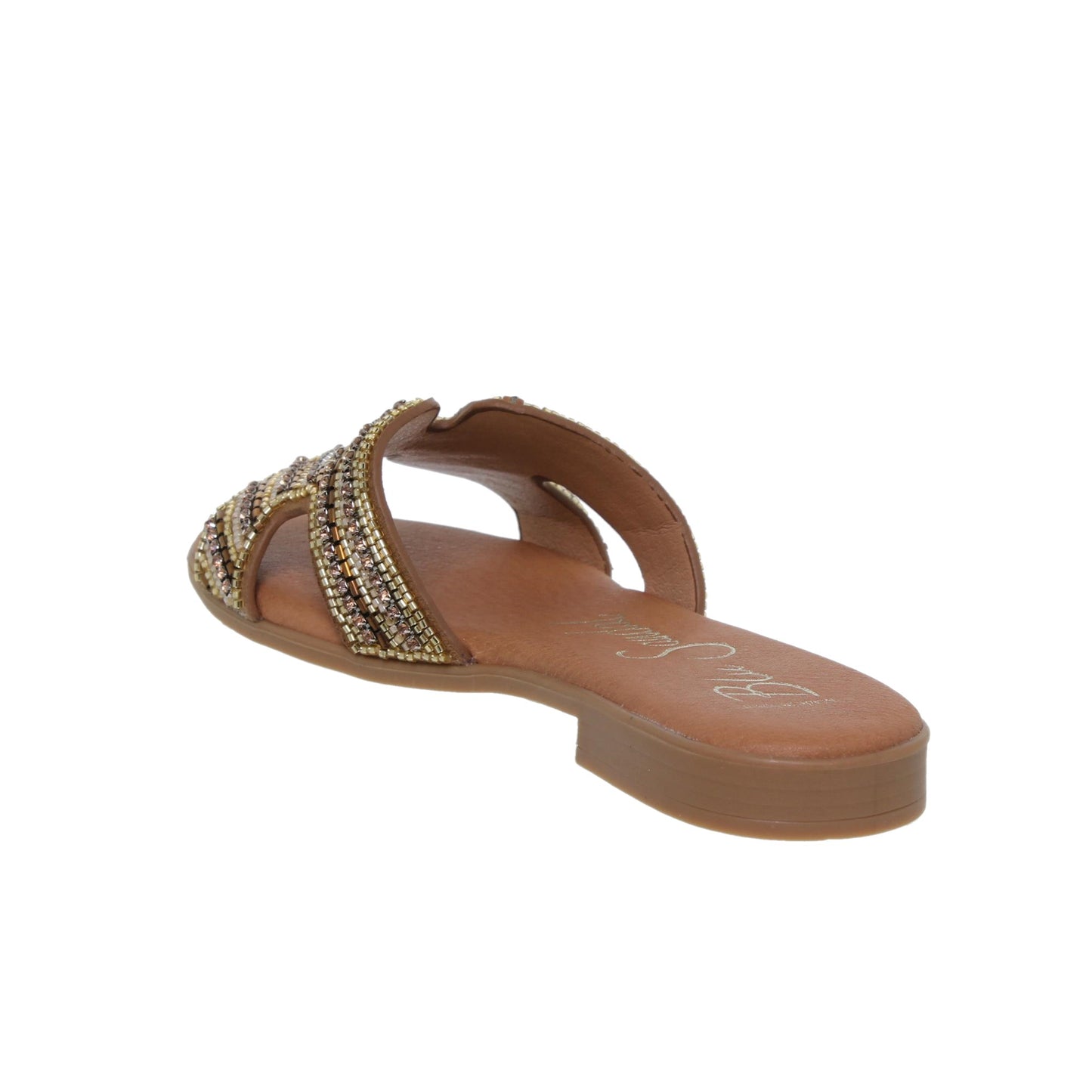 Sandalias planas mujer piel cuero Yanira