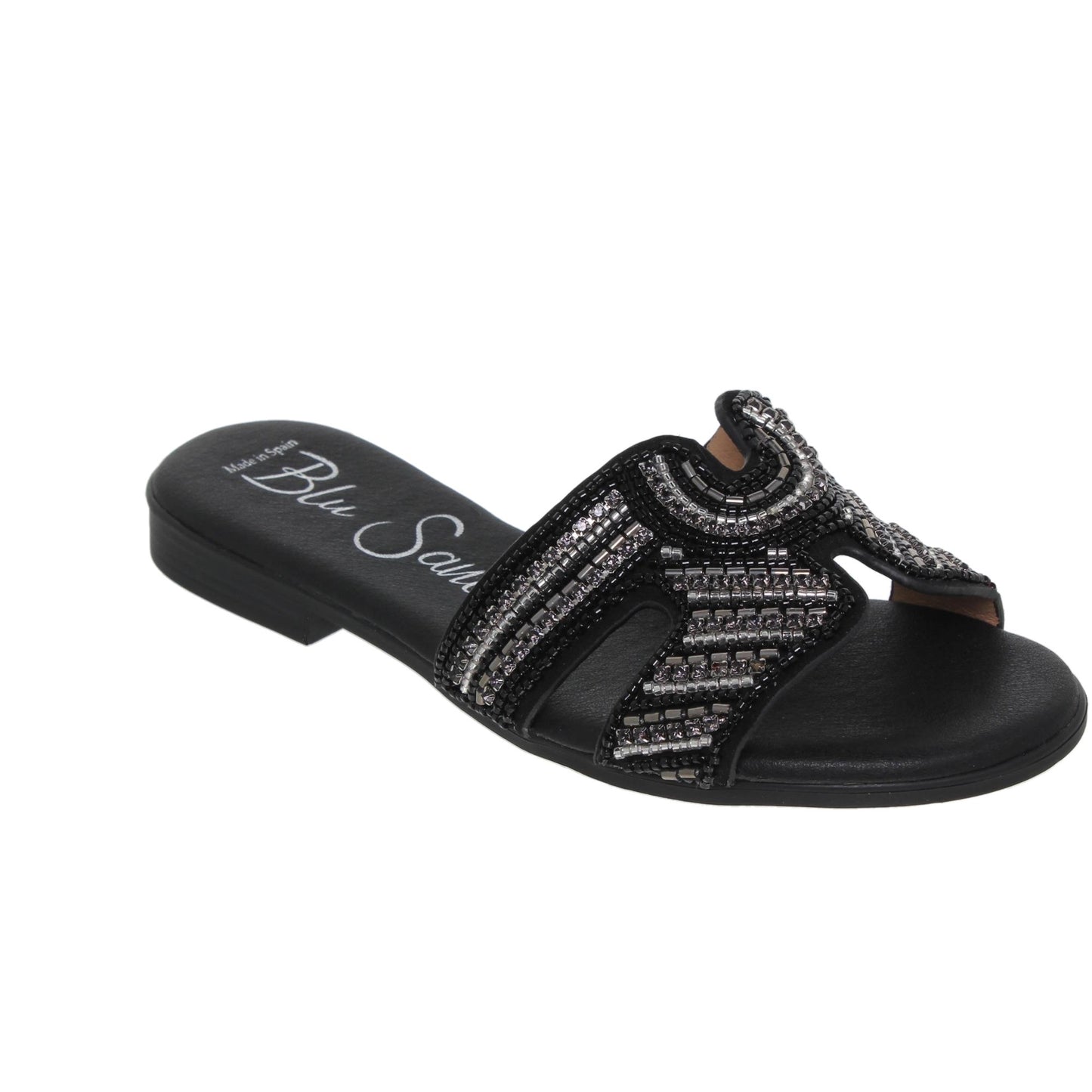Sandalias planas mujer piel Negro Yanira