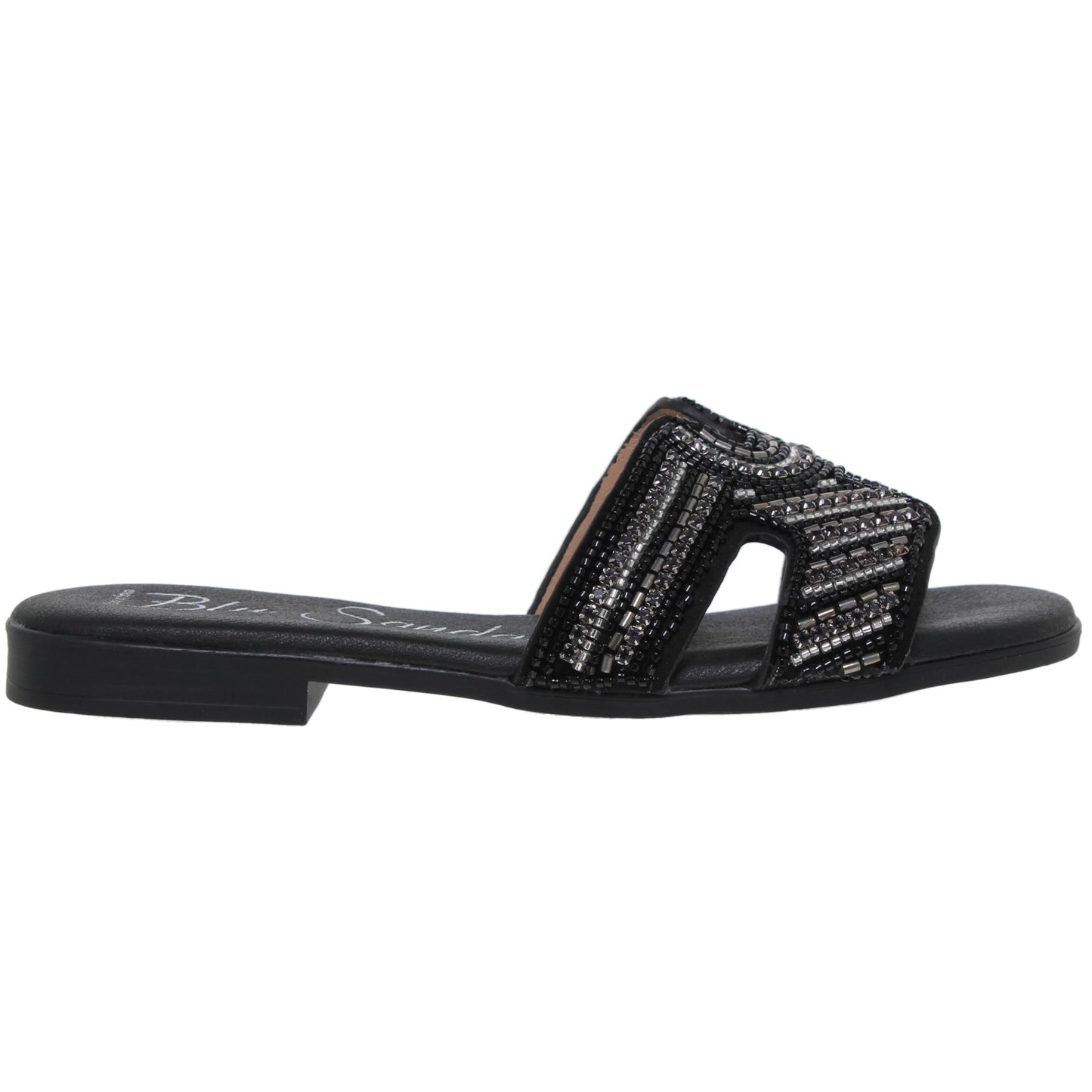Sandalias planas mujer piel Negro Yanira