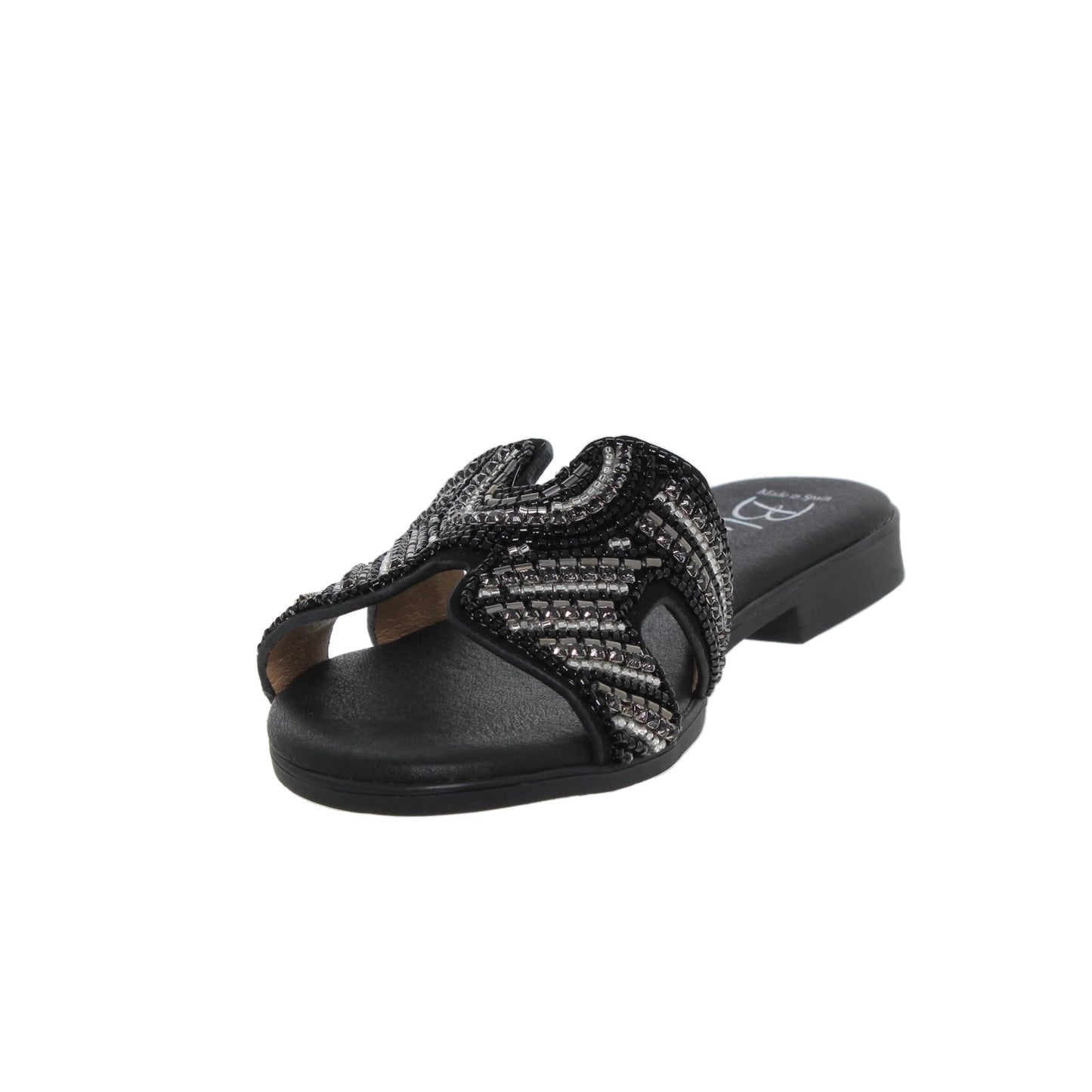 Sandalias planas mujer piel Negro Yanira