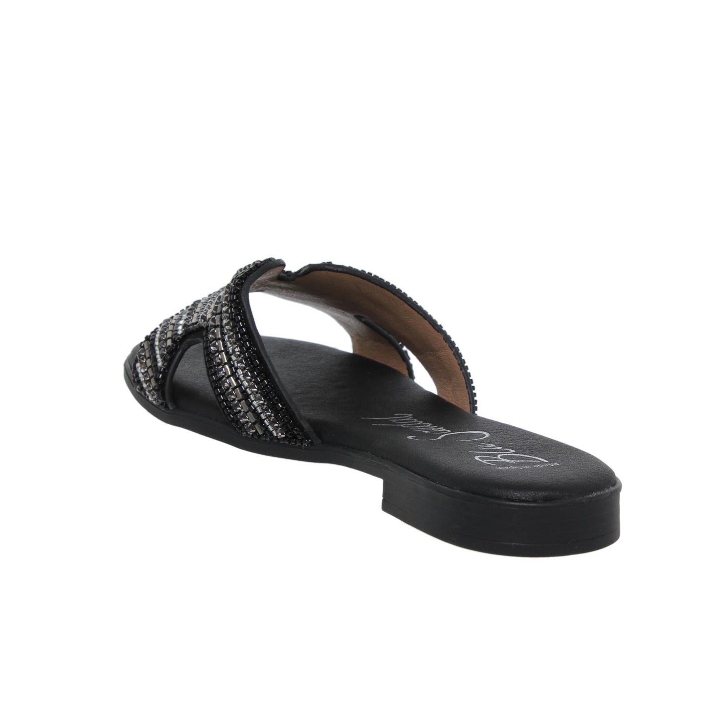 Sandalias planas mujer piel Negro Yanira